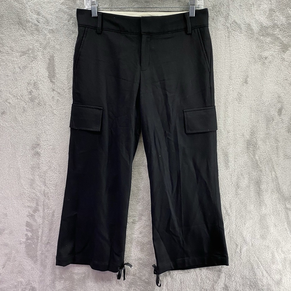 Banana Republic Martin Fit Cargo Trouser Pants Women's Size 2 Black Stretch EUC!